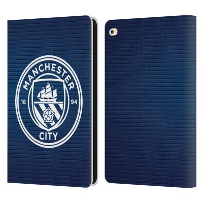 Head Case Designs Officially Licensed Manchester City Man City FC Obsidian Tile White Mono Badge Pixels Leather Wallet Case Compatible with Apple iPad Air 2 (2014)