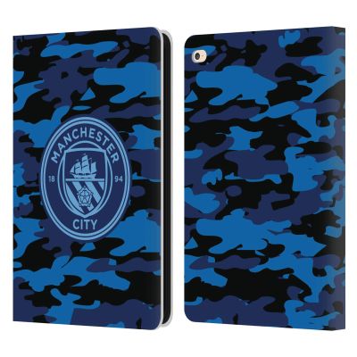 Head Case Designs Officially Licensed Manchester City Man City FC Dark Blue Moon Mono Badge Camou Leather Wallet Case Compatible with Apple iPad Air 2 (2014)