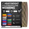 Strapworks Heavyweight Polypropylene Webbing - Heavy Duty Poly Strapping for Outdoor DIY Gear Repair, 1 Inch x 50 Yards - Woodland Camo view 1