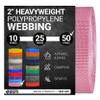 Strapworks Heavyweight Polypropylene Webbing - Heavy Duty Poly Strapping for Outdoor DIY Gear Repair, 2 Inch x 50 Yards - Pink view 1