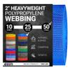 Strapworks Heavyweight Polypropylene Webbing - Heavy Duty Poly Strapping for Outdoor DIY Gear Repair, 2 Inch x 50 Yards - Pacific Blue view 1