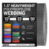 Strapworks Heavyweight Polypropylene Webbing - Heavy Duty Poly Strapping for Outdoor DIY Gear Repair, 1.5 Inch x 10 Yards, Charcoal view 1