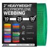 Strapworks Heavyweight Polypropylene Webbing - Heavy Duty Poly Strapping for Outdoor DIY Gear Repair, 2 Inch x 50 Yards - Kelly Green view 1