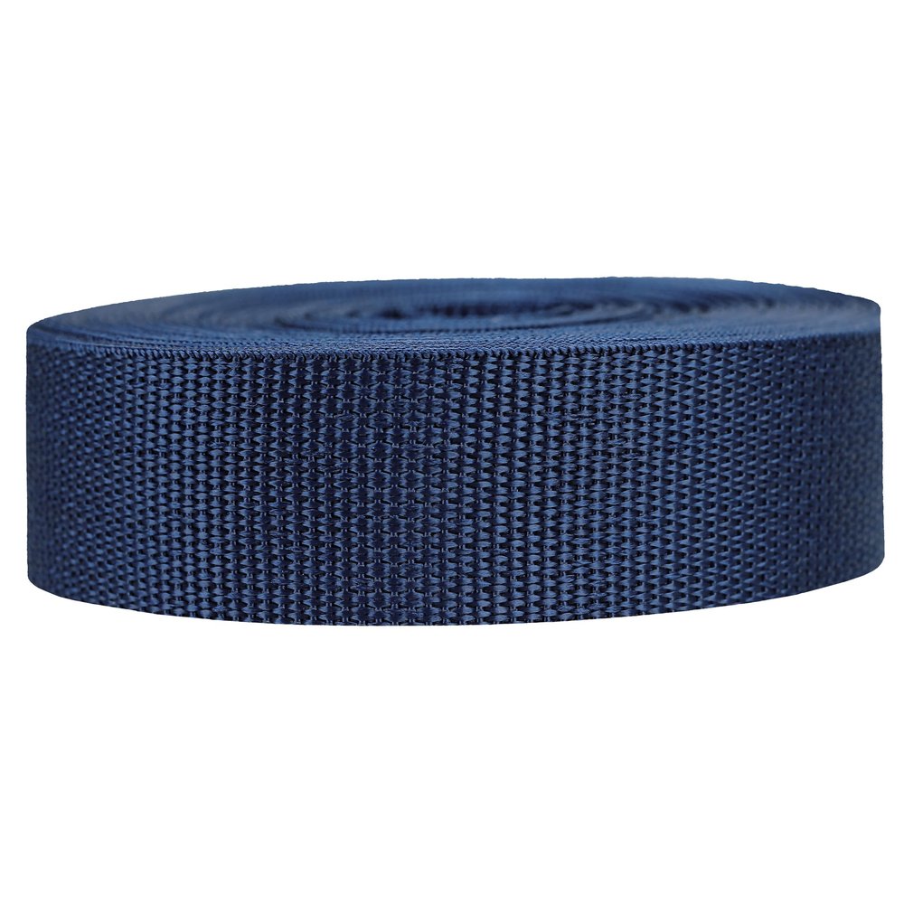 Strapworks Lightweight Polypropylene Webbing - Poly Strapping for Outdoor DIY Gear Repair, Pet Collars, Crafts 1.5 Inch x 50 Yards - Navy Blue