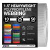 Strapworks Heavyweight Polypropylene Webbing - Heavy Duty Poly Strapping for Outdoor DIY Gear Repair, 1.5 Inch x 25 Yards, White view 1