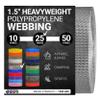 Strapworks Heavyweight Polypropylene Webbing - Heavy Duty Poly Strapping for Outdoor DIY Gear Repair, 1.5 Inch x 25 Yards, Silver Gray view 1
