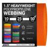 Strapworks Heavyweight Polypropylene Webbing - Heavy Duty Poly Strapping for Outdoor DIY Gear Repair, 1.5 Inch x 50 Yards, Orange view 1