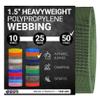 Strapworks Heavyweight Polypropylene Webbing - Heavy Duty Poly Strapping for Outdoor DIY Gear Repair, 1.5 Inch x 50 Yards, Olive Drab view 1
