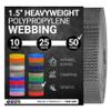 Strapworks Heavyweight Polypropylene Webbing - Heavy Duty Poly Strapping for Outdoor DIY Gear Repair, 1.5 Inch x 50 Yards, Charcoal view 1