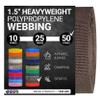 Strapworks Heavyweight Polypropylene Webbing - Heavy Duty Poly Strapping for Outdoor DIY Gear Repair, 1.5 Inch x 50 Yards, Brown view 1