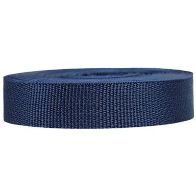 Strapworks Lightweight Polypropylene Webbing - Poly Strapping for Outdoor DIY Gear Repair, Pet Collars, Crafts - 1 Inch x 25 Yards - Navy Blue