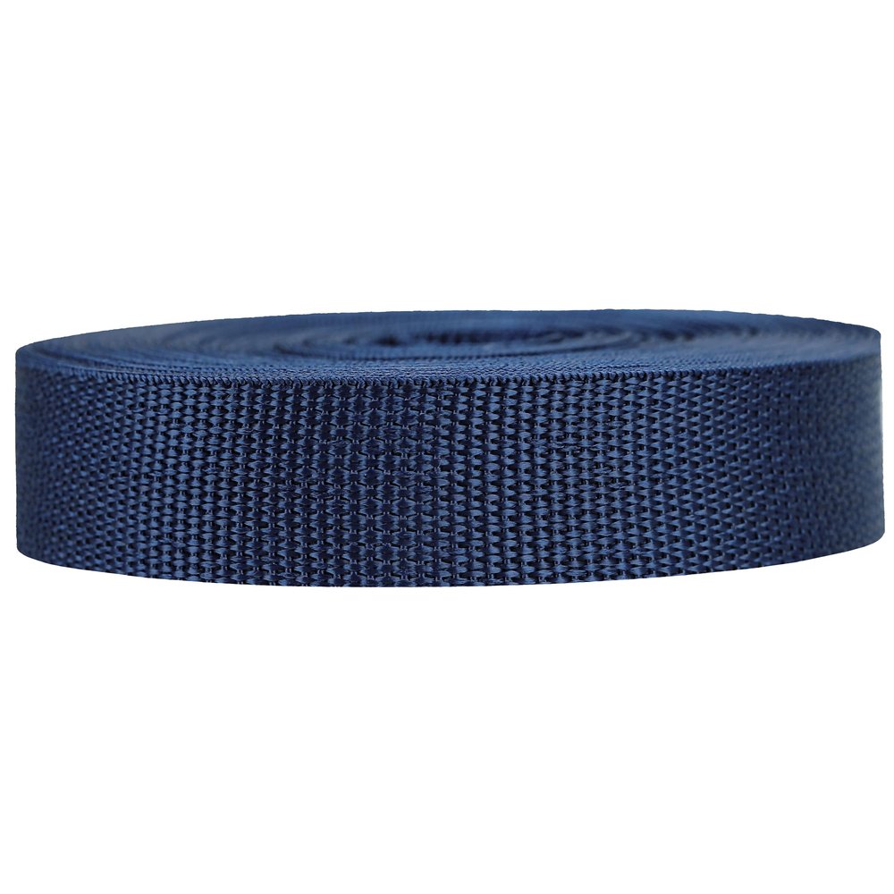 Strapworks Lightweight Polypropylene Webbing - Poly Strapping for Outdoor DIY Gear Repair, Pet Collars, Crafts - 1 Inch x 25 Yards - Navy Blue