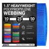 Strapworks Heavyweight Polypropylene Webbing - Heavy Duty Poly Strapping for Outdoor DIY Gear Repair, 1.5 Inch x 25 Yards, Pacific Blue view 1
