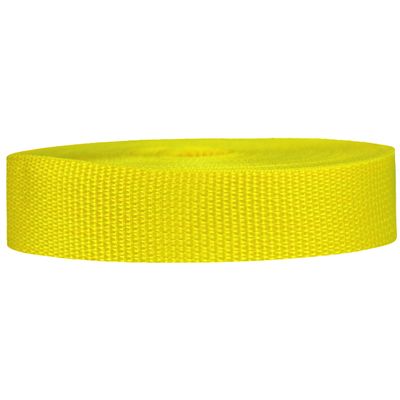 Strapworks Lightweight Polypropylene Webbing - Poly Strapping for Outdoor DIY Gear Repair, Pet Collars, Crafts - 1 Inch x 25 Yards - Yellow