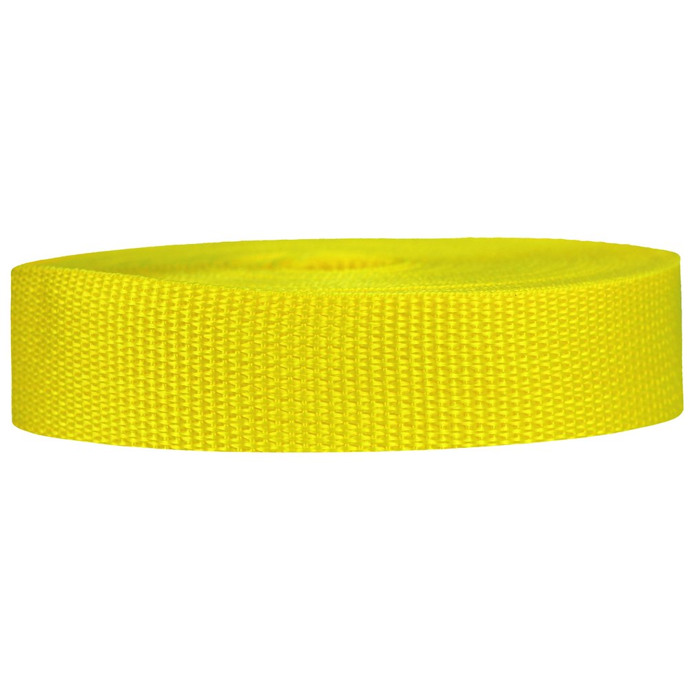 Strapworks Lightweight Polypropylene Webbing - Poly Strapping for Outdoor DIY Gear Repair, Pet Collars, Crafts - 1 Inch x 25 Yards - Yellow