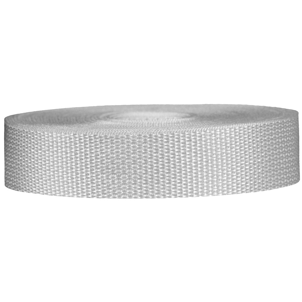 Strapworks Lightweight Polypropylene Webbing - Poly Strapping for Outdoor DIY Gear Repair, Pet Collars, Crafts - 1 Inch x 25 Yards - White