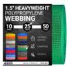 Strapworks Heavyweight Polypropylene Webbing - Heavy Duty Poly Strapping for Outdoor DIY Gear Repair, 1.5 Inch x 25 Yards, Kelly Green view 1