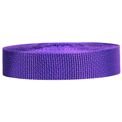 Strapworks Lightweight Polypropylene Webbing - Poly Strapping for Outdoor DIY Gear Repair, Pet Collars, Crafts - 1 Inch x 25 Yards - Purple