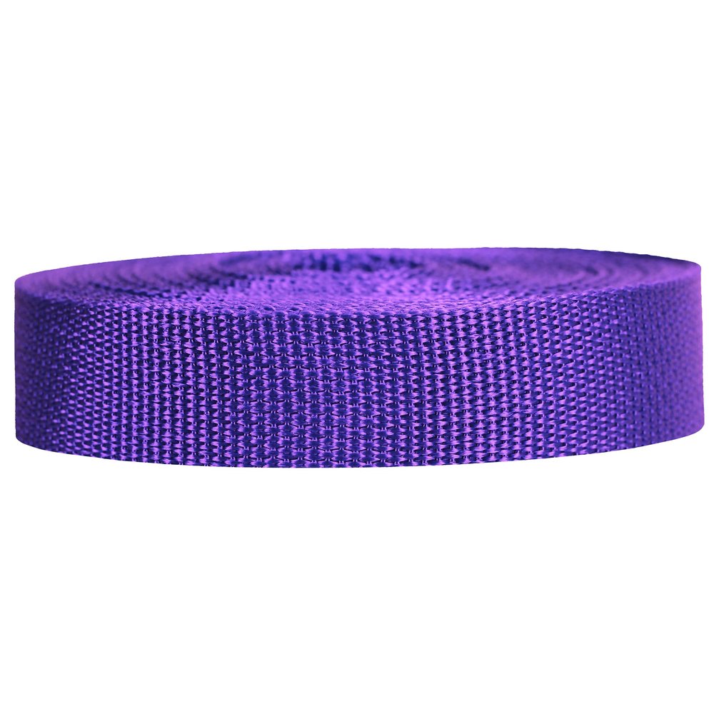 Strapworks Lightweight Polypropylene Webbing - Poly Strapping for Outdoor DIY Gear Repair, Pet Collars, Crafts - 1 Inch x 25 Yards - Purple