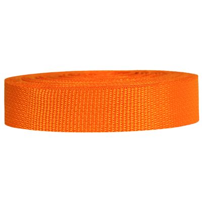 Strapworks Lightweight Polypropylene Webbing - Poly Strapping for Outdoor DIY Gear Repair, Pet Collars, Crafts - 1 Inch x 25 Yards - Orange