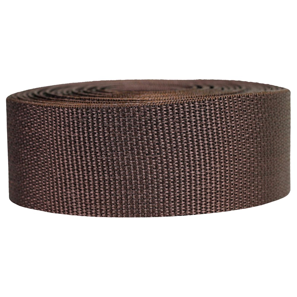 Strapworks Lightweight Polypropylene Webbing - Poly Strapping for Outdoor DIY Gear Repair, Pet Collars, Crafts 2 Inch x 50 Yards - Brown