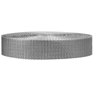 Strapworks Heavyweight Polypropylene Webbing - Heavy Duty Poly Strapping for Outdoor DIY Gear Repair, 1.5 Inch x 50 Yards, Silver Gray