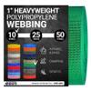Strapworks Heavyweight Polypropylene Webbing - Heavy Duty Poly Strapping for Outdoor DIY Gear Repair, 1 Inch x 10 Yards - Kelly Green view 1