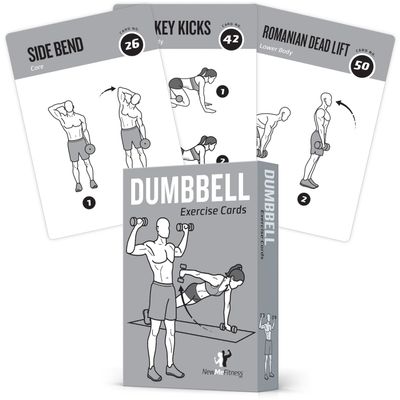 NewMe Fitness Dumbbell Workout Cards, Instructional Fitness Deck for Women & Men, Beginner Fitness Guide to Training Exercises at Home or Gym (Dumbbell, Vol 1)