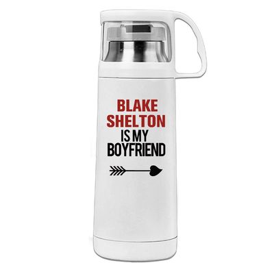 BMW47' BS Is My Boyfriend Thermos Cup Mug With A Handle Vacuum Insulated Cup For Hot And Cold Drinks Coffee,Tea Travel Thermal Mug,14oz White