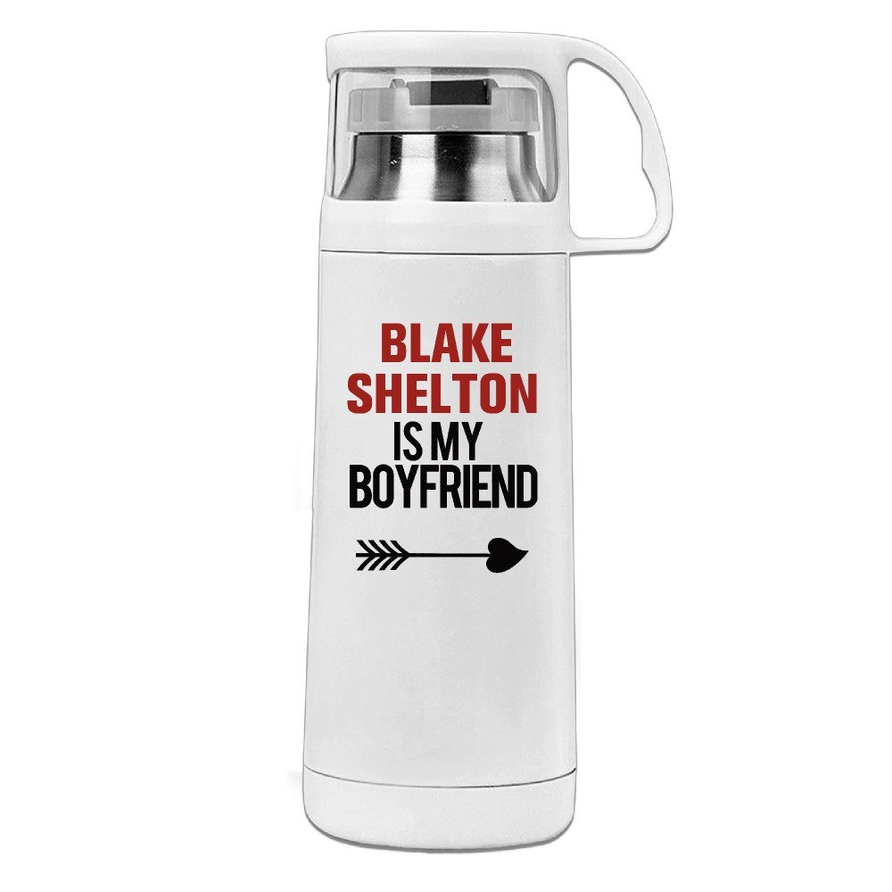 BMW47' BS Is My Boyfriend Thermos Cup Mug With A Handle Vacuum Insulated Cup For Hot And Cold Drinks Coffee,Tea Travel Thermal Mug,14oz White