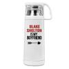 BMW47' BS Is My Boyfriend Thermos Cup Mug With A Handle Vacuum Insulated Cup For Hot And Cold Drinks Coffee,Tea Travel Thermal Mug,14oz White
