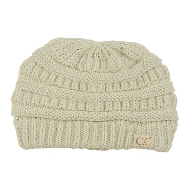 C.C NYFASHION101 Kids Cute Warm and Comfy Children's Knit Ski Beanie Hat, Beige