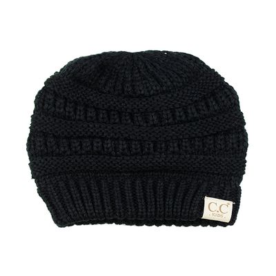 C.C NYFASHION101 Kids Cute Warm and Comfy Children's Knit Ski Beanie Hat, Black