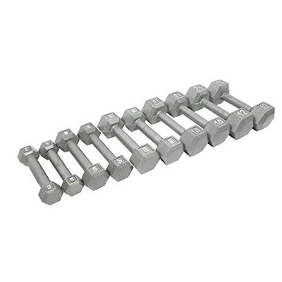 Ader Grey Hex Dumbbell/Cast Iron Dumbbell One Pair (2lb x2)