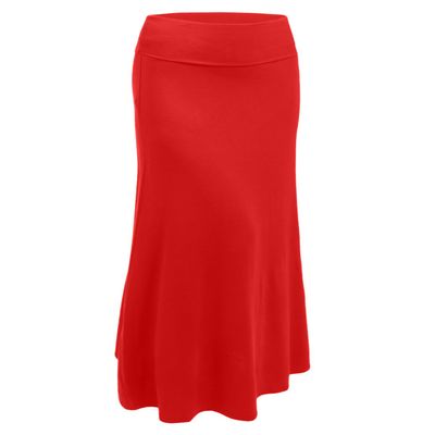 J. LOVNY Womens Premium Basic Simple Foldover Jersey Maxi Skirt