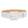 2 1/4" Wide Ladies High Waist Faux Crocodile Print Patent Leather Fashion Belt, White | L/XL - 40" view 2