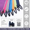 SYOURSELF 2 Pack Microfiber Camping Towel, Quick Dry Towel, Soft Absorbent Compact Travel Gym Workout Sweat Towel for Beach Yoga Swim Travel Camping Hiking Backpack Essentials (XL:72"x32"+12"x24") view 3