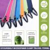 SYOURSELF 2 Pack Microfiber Camping Towel, Quick Dry Towel, Soft Absorbent Compact Travel Gym Workout Sweat Towel for Beach Yoga Swim Travel Camping Hiking Backpack Essentials (XL:72"x32"+12"x24") view 3