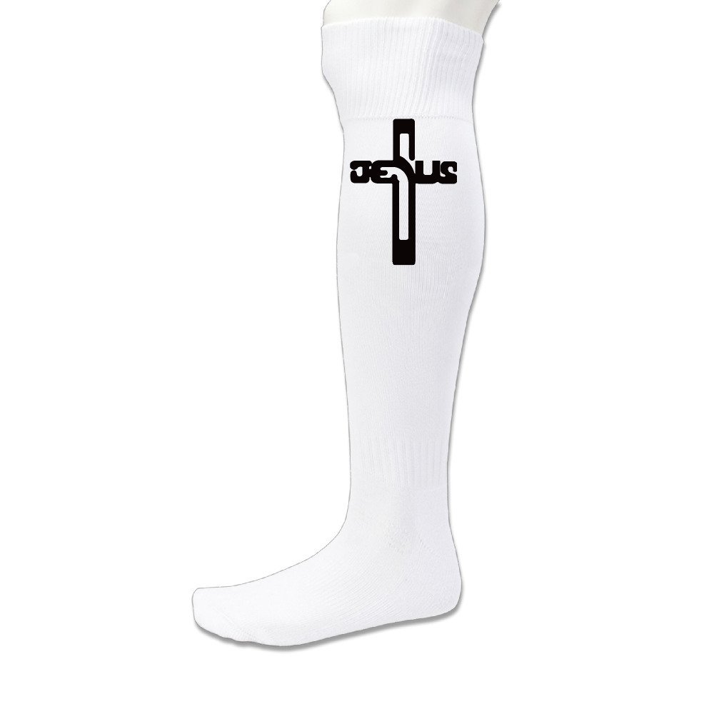 GOODFB Jesus Cross Religious Compression Athletic Sock White