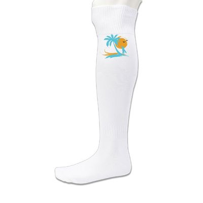 Surfer Palms Sun Compression Casual Socks White