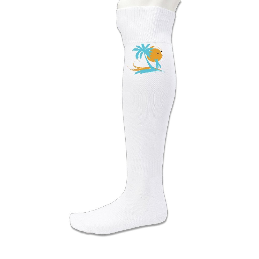 Surfer Palms Sun Compression Casual Socks White