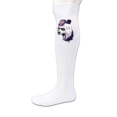 Funny Glasses Panda Running Casual Socks White