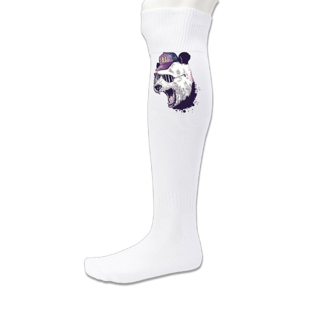 Funny Glasses Panda Running Casual Socks White