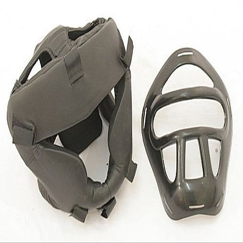 Shelter 192BK-L Full Coverage Pro Quality Headgear for Boxing Head Cage44; Black & Red - Large