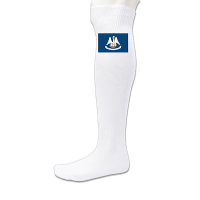 State Of Louisiana Flag Performance Athletic Sock White