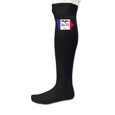 State Of Iowa Flag Running Athletic Sock Black