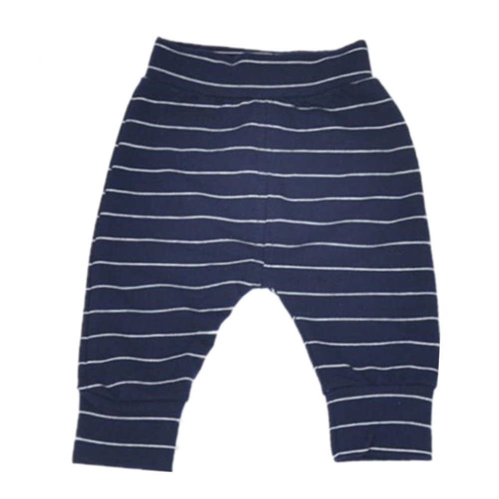 Ding-dong Baby Boys Girls Striped Pants(Navy,3-6M)