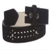1 1/2" (38 mm) Snap on Suede Perforated Studded Leather Belt Strap, Black | 38"