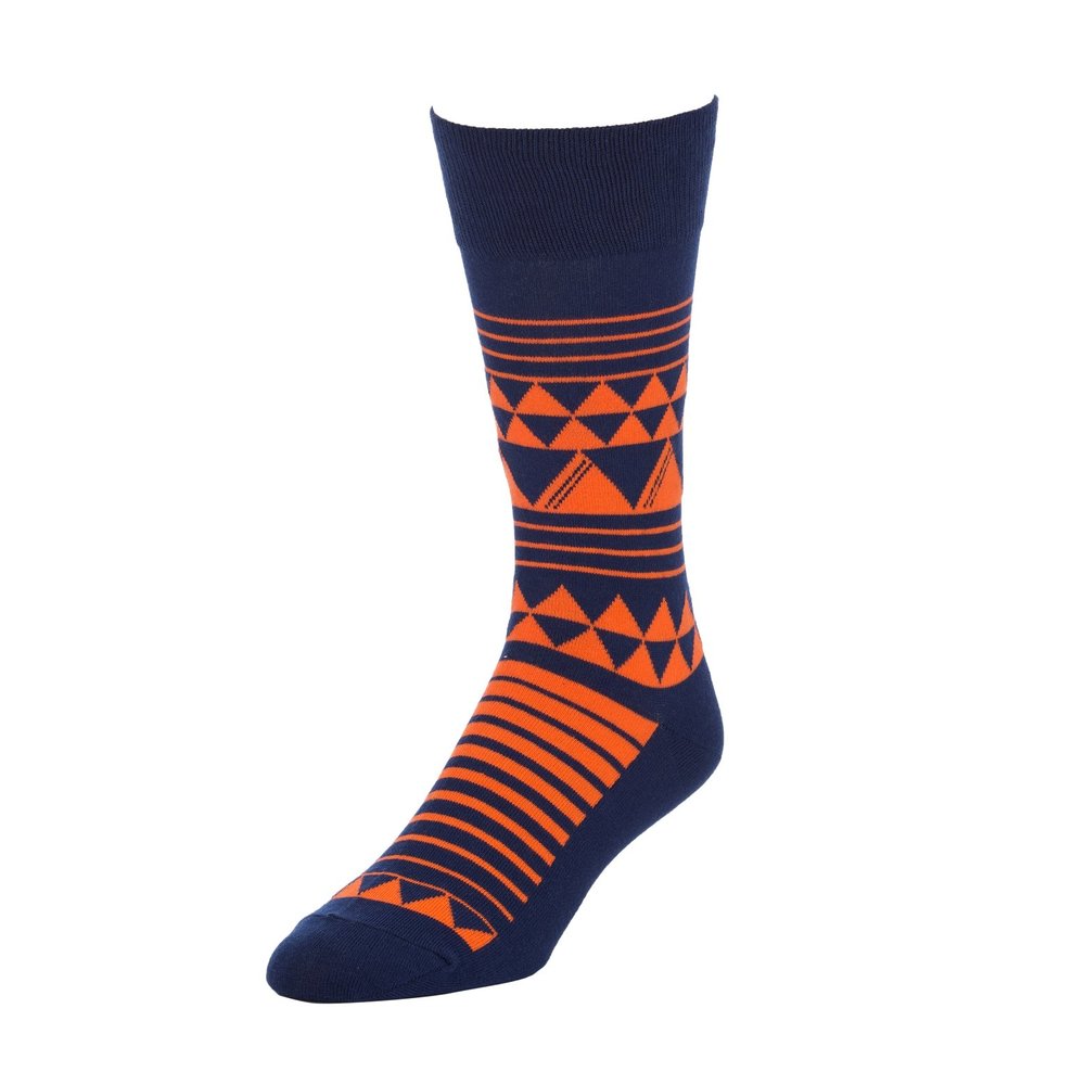 STROLLEGANT Tip Top Men Crew Casual Cotton Socks 1 Pairs (Orange), Sock Size 10-13