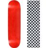 Moose Blank Skateboard Deck - Stained RED - 7.5" Checker White Grip view 1